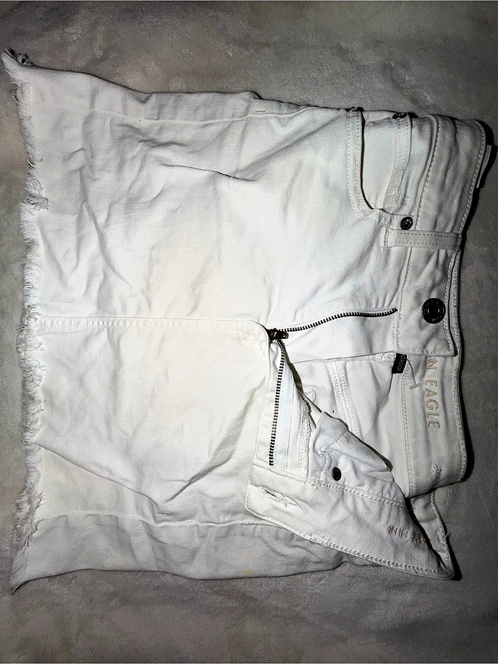 American Eagle Jean Skirt in White
